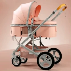 Belecoo Lightweight Luxury Baby Stroller 3 in 1 Portable High Landscape Reversible Stroller Hot Mom Pink Stroller Travel Pram