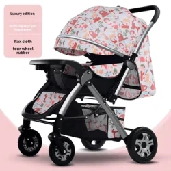 2024 lightweight portable baby stroller can sit lie summer simple folding pram travel systems BB four-wheeled umbrella trolley
