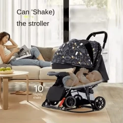 Baby Strollers can Sit and Lie Down Multifunctional One-touch Folding Two-way Lightweight Pram Variable Rocking Chair