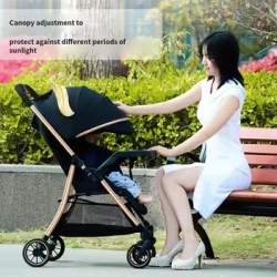 Baby Strolle Reversible Ultra-light Stroller Pram Simple One-button Folding High-view Newborn Baby Umbrella Carriage Car