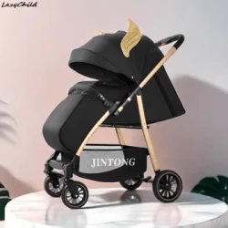 Lazytwo-way Baby Stroller Ultra-lightweight Portable Can Sit And Lie Down High Landscape Umbrella Car Baby Stroller Pram New