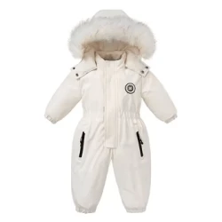Autumn and Winter Baby Jumpsuit Warm Baby Ski Suit Plus Velvet Boys Overalls Baby Girl Clothes Waterproof Children Jacket