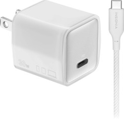 Insignia� - 30W USB-C Foldable Compact Wall Charger Bundle with 6� USB-C to C cable for Smartphones, Tablets and More - White