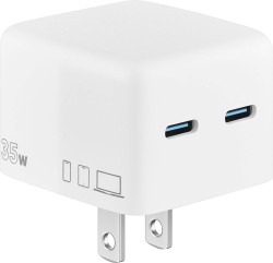 Insignia� - 35W Wall Charger with 2 USB-C Ports for Smartphones, Tablets and More - White