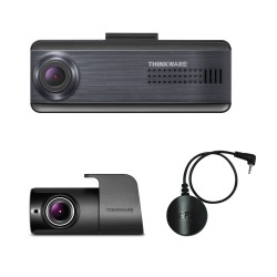 THINKWARE - Q200 2K Front & 1080p Rear Dash Cam with GPS and Wi-Fi - Dark Blue