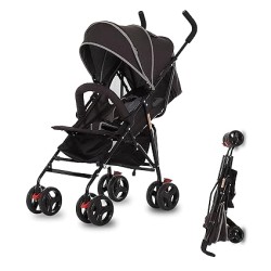 Vista Moonwalk Baby Stroller in Black, Lightweight Infant Stroller with Compact Fold