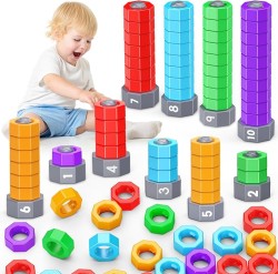 Montessori Toys for 1 2 3 4 5 Year Old Boys Girls, 2 In 1 Counting Toys
