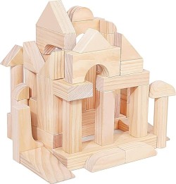 Large Wooden Building Blocks Set - Educational Preschool Learning Toys