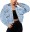 Women's Casual Cropped Denim Jacket Western Basic Lapel Button