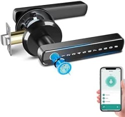Smart Lock,Smart Door Handle,Smart Fingerprint Lock with Mobile App &Key