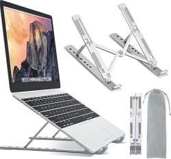SKY-TOUCH Laptop Stand for Desk, Adjustable Laptop Riser ABS+Silicone Foldable Portable Laptop Holder